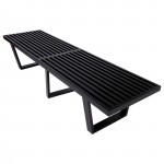 LeisureMod Mid-Century Inwood Platform Bench - 6 Feet, Black, NB72BL