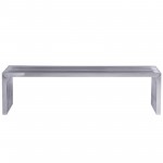 LeisureMod Eldert Gridiron 59" Stainless Steel Bench, Brushed, EB59SSB