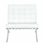 LeisureMod Bellefonte Style Modern Pavilion Chair & Ottoman, White, BR30WL