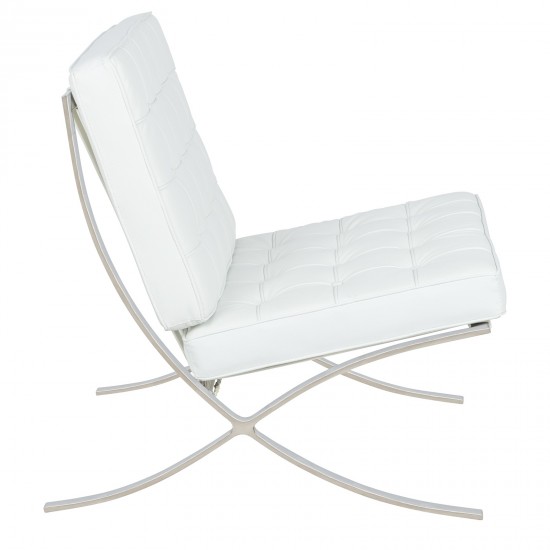 LeisureMod Bellefonte Style Modern Pavilion Chair & Ottoman, White, BR30WL