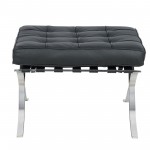 LeisureMod Bellefonte Style Modern Pavilion Ottoman, Black, BR30BLLO