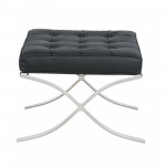 LeisureMod Bellefonte Style Modern Pavilion Ottoman, Black, BR30BLLO