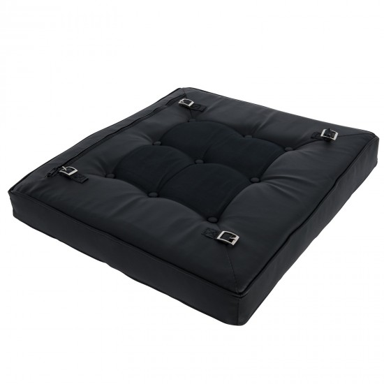 LeisureMod Bellefonte Style Modern Pavilion Ottoman, Black, BR30BLLO