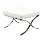 LeisureMod Bellefonte Style Modern Pavilion Ottoman, Ivory, BR30IVLO