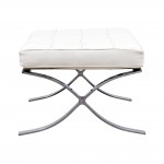 LeisureMod Bellefonte Style Modern Pavilion Ottoman, Ivory, BR30IVLO