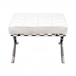 LeisureMod Bellefonte Style Modern Pavilion Ottoman, Ivory, BR30IVLO