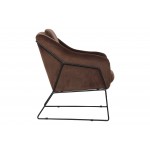 LeisureMod Harmony Velvet Accent Armchair, Coffee Brown, HA27BR