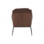 LeisureMod Harmony Velvet Accent Armchair, Coffee Brown, HA27BR