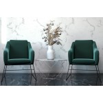 LeisureMod Harmony Velvet Accent Armchair, Emerald Green, HA27G