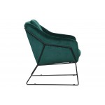 LeisureMod Harmony Velvet Accent Armchair, Emerald Green, HA27G