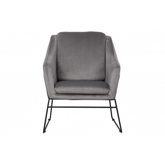 LeisureMod Harmony Velvet Accent Armchair, Fossil Grey, HA27GR