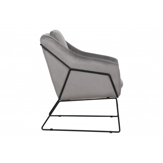 LeisureMod Harmony Velvet Accent Armchair, Fossil Grey, HA27GR