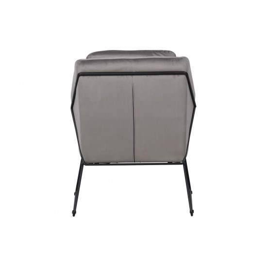 LeisureMod Harmony Velvet Accent Armchair, Fossil Grey, HA27GR