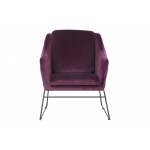 LeisureMod Harmony Velvet Accent Armchair, Olive Purple, HA27PR