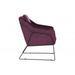 LeisureMod Harmony Velvet Accent Armchair, Olive Purple, HA27PR