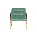 Lexington Tufted Velvet Accent Armchair With Gold Frame, Turquoise , LA18BU