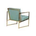 Lexington Tufted Velvet Accent Armchair With Gold Frame, Turquoise , LA18BU