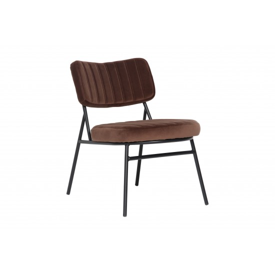 LeisureMod Marilane Velvet Accent Chair With Metal Frame, Coffee Brown, MA29BR