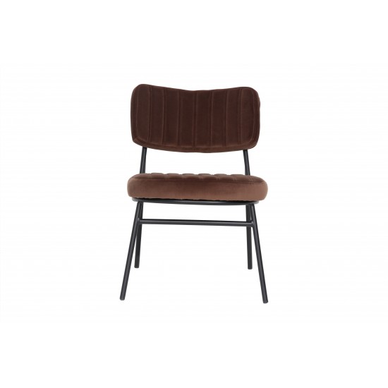 LeisureMod Marilane Velvet Accent Chair With Metal Frame, Coffee Brown, MA29BR