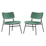 Marilane Velvet Accent Chair With Metal Frame Set of 2, Turquoise , MA29BU2