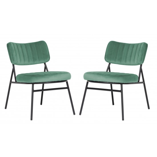 Marilane Velvet Accent Chair With Metal Frame Set of 2, Turquoise , MA29BU2