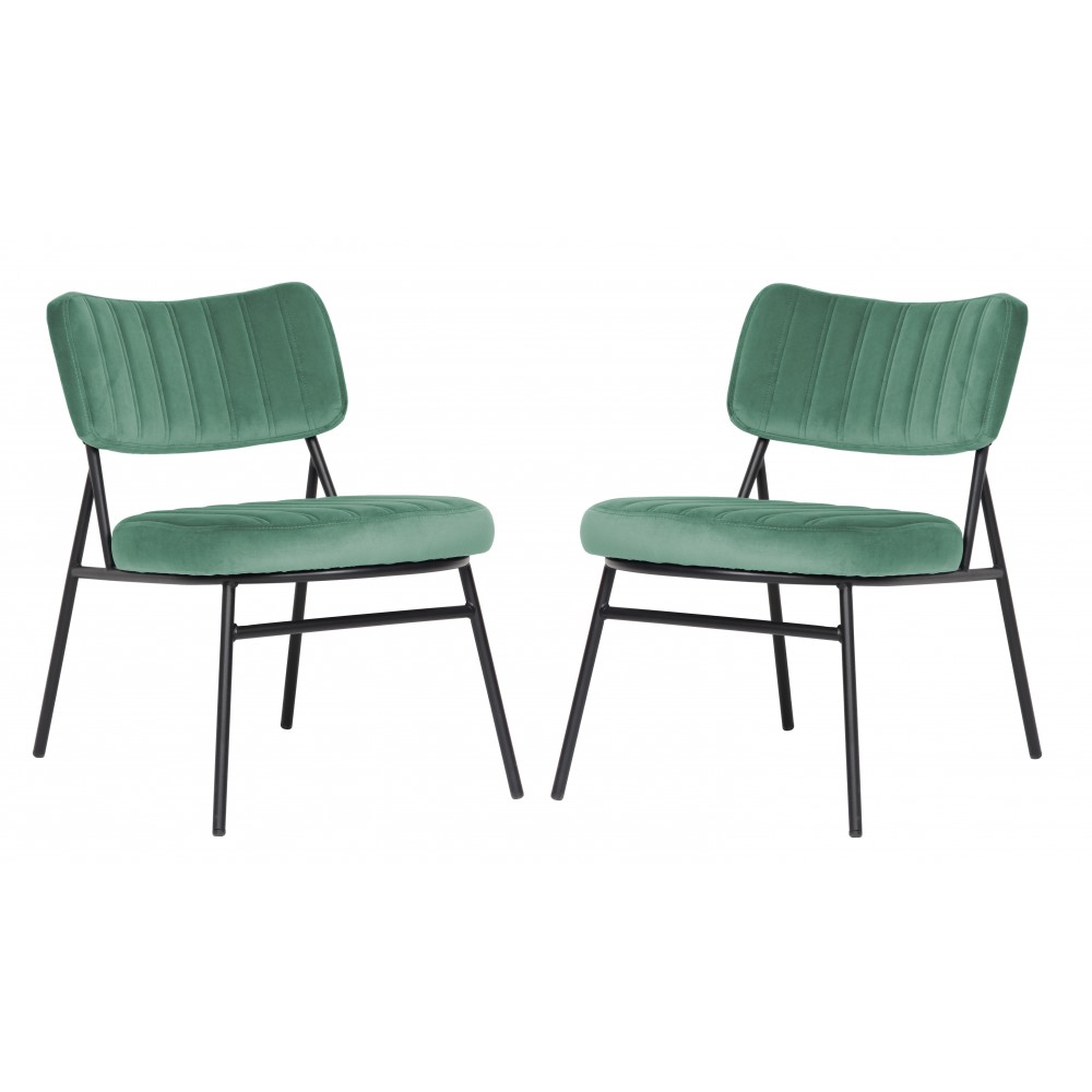 Marilane Velvet Accent Chair With Metal Frame Set of 2, Turquoise , MA29BU2