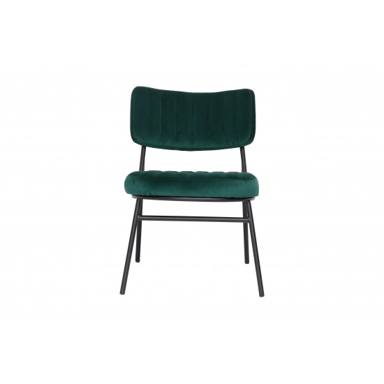 LeisureMod Marilane Velvet Accent Chair With Metal Frame, Emerald Green, MA29G