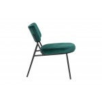 LeisureMod Marilane Velvet Accent Chair With Metal Frame, Emerald Green, MA29G