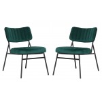 Marilane Velvet Accent Chair With Metal Frame Set of 2, Emerald Green, MA29G2