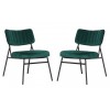Marilane Velvet Accent Chair With Metal Frame Set of 2, Emerald Green, MA29G2
