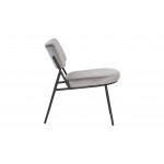LeisureMod Marilane Velvet Accent Chair With Metal Frame, Fossil Grey, MA29GR