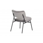 LeisureMod Marilane Velvet Accent Chair With Metal Frame, Fossil Grey, MA29GR