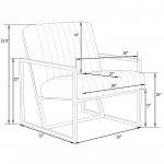 Velvet Pinstripe Design Accent Armchair, Gold Frame, Dark Grey, MA28DGR
