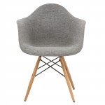 LeisureMod Willow Fabric Eiffel Accent Chair, Grey, W24GRT