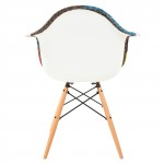 Multi-Colored Patchwork Fabric Eiffel Accent Chair Set of 4, Multi-Color, W24M4