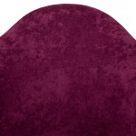 LeisureMod Willow Velvet Eiffel Wooden Base Accent Chair, Purple, W24VPR