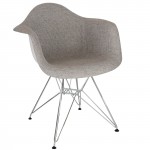 LeisureMod Willow Fabric Eiffel Accent Chair, Grey, WM24GRT