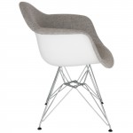 LeisureMod Willow Fabric Eiffel Accent Chair, Grey, WM24GRT