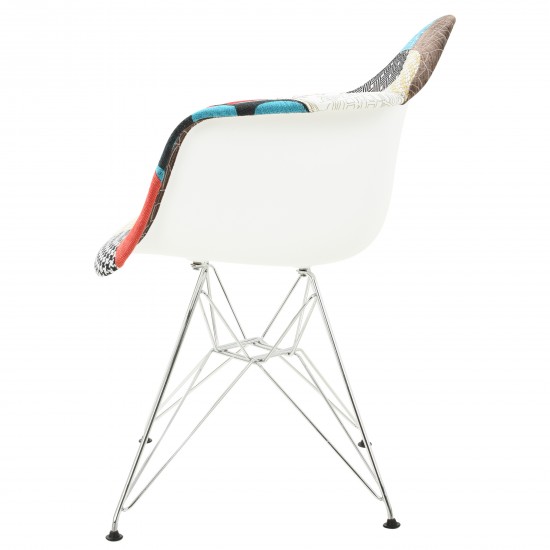 LeisureMod Willow Fabric Eiffel Accent Chair, Multi-Color, WM24M