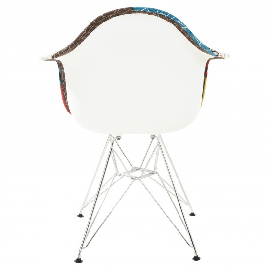 LeisureMod Willow Fabric Eiffel Accent Chair, Multi-Color, WM24M