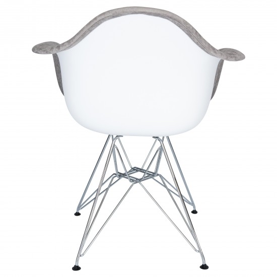 Willow Velvet Eiffel Metal Base Accent Chair Set of 4, Cloudy Gray, WM24VGR4