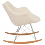 LeisureMod Willow Twill Fabric Eiffel Rocking Chair, Beige, WR24BGT