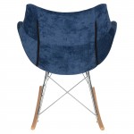 LeisureMod Willow Velvet Eiffel Base Rocking Chair, Navy Blue, WR24VBU