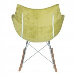 LeisureMod Willow Velvet Eiffel Base Rocking Chair, Lemon Green, WR24VLG