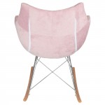 LeisureMod Willow Velvet Eiffel Base Rocking Chair, Pink, WR24VPK