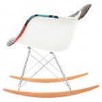 LeisureMod Wilson Twill Fabric Eiffel Rocking Chair, Multi-Color, WR25M