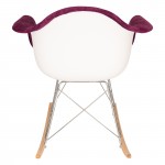 LeisureMod Wilson Velvet Eiffel Base Rocking Chair, Purple, WR25VPR