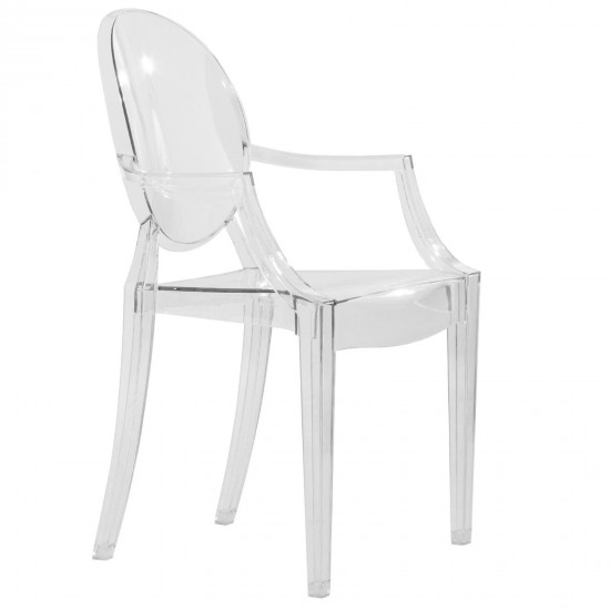 LeisureMod Carroll Modern Acrylic Chair, Clear, GC22CL