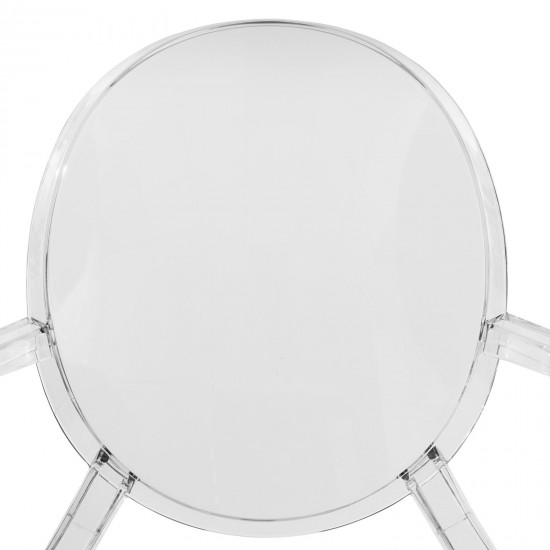LeisureMod Carroll Modern Acrylic Chair, Clear, GC22CL