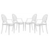 LeisureMod Carroll Modern Acrylic Chair, Set of 4, Clear, GC22CL4